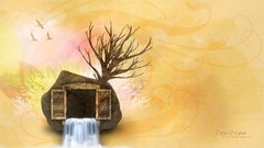 Yellow orange abstract funny