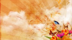 Yellow orange abstract funny