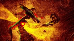 Yellow orange abstract raz