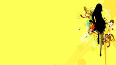 Yellow patterns silhouette girl