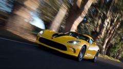 Yellow race cars motion srt viper