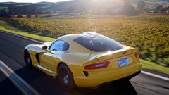 Yellow race cars motion srt viper