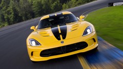 Yellow race cars motion srt viper