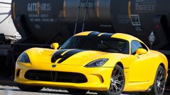 Yellow race cars static srt viper