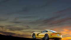 Yellow race cars static srt viper