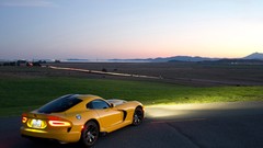 Yellow race cars static srt viper