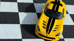 Yellow race cars static srt viper