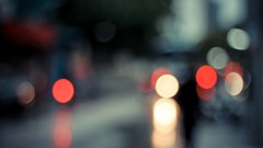 Yellow red light bokeh cities