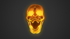 Yellow skulls digital art grey background