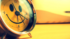 Yellow smiley clocks macro