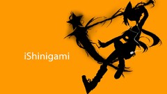Yellow Stars orange weapons Anime silhouettes anime girls ipod 