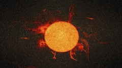 Yellow sun black outer space