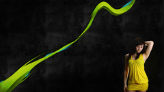 Yellow sun girl abstract