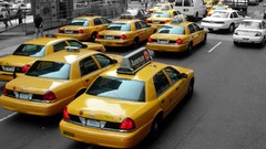 Yellow Taxi streets new york city selective coloring