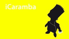 Yellow The Simpsons yellow background silhouettes ipod Bart 