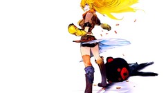 Yellow white Anime white background blondes anime girls boots 