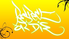 Yellow white graffiti
