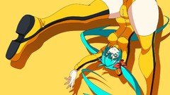 Yellow yellow background hatsune miku vocaloid Simple Background