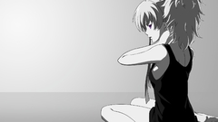 yin darker than black Anime anime girls Simple Background