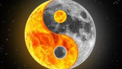 Yin yang moon sun