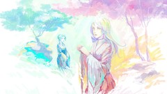 Yukata watercolor Japanese clothes