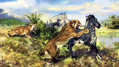 Zdenek Burian prehistoric saber-tooth
