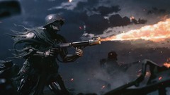 Zombies flamethrower concept art Nazi