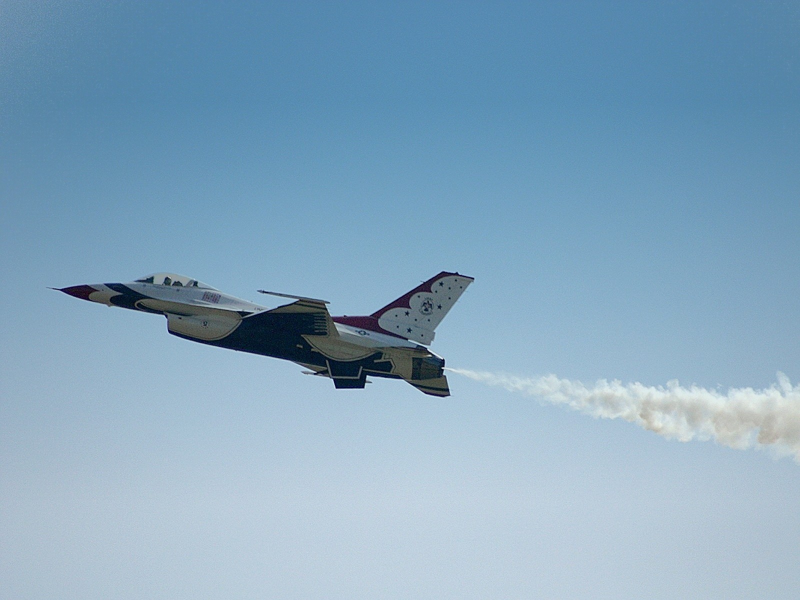 Thunderbird jet in flight