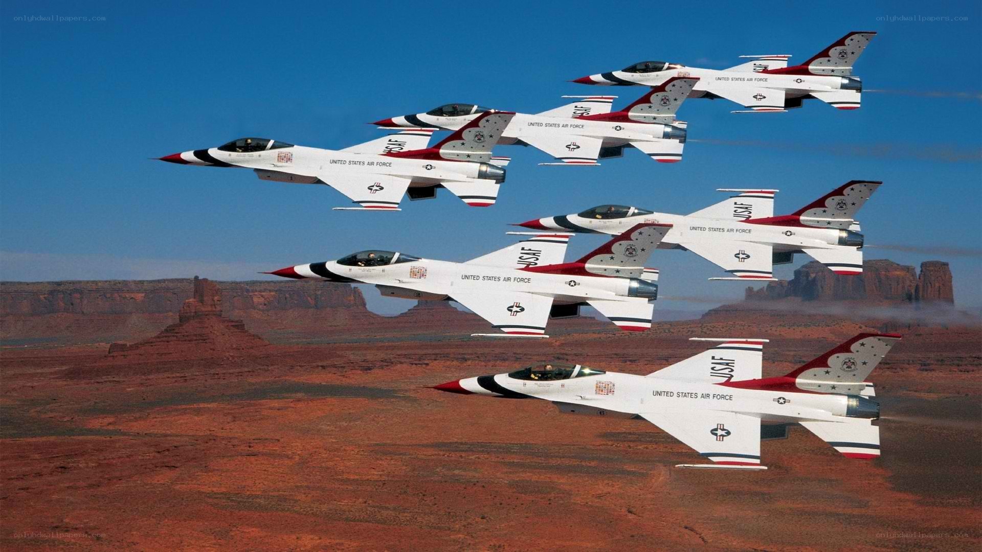 Thunderbirds fly over desert