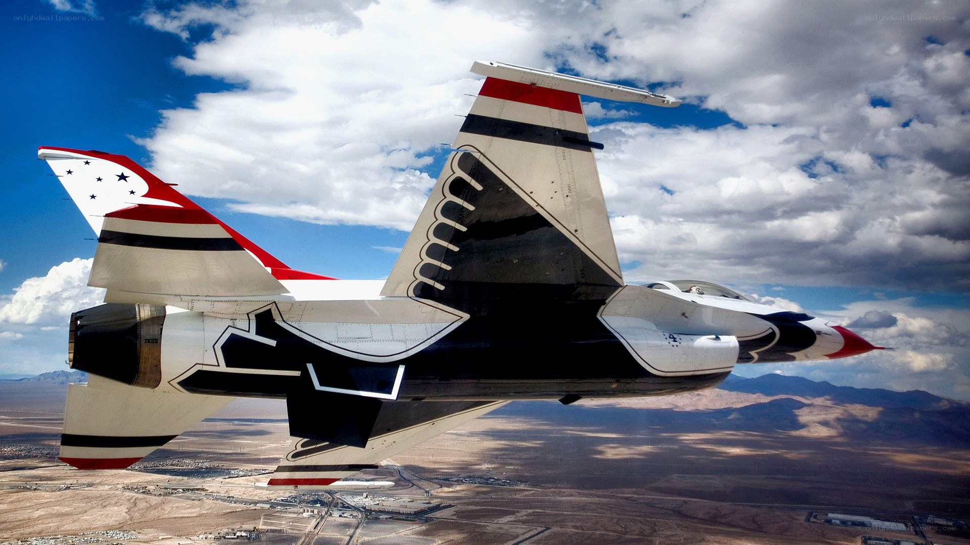 Thunderbirds jet in flight
