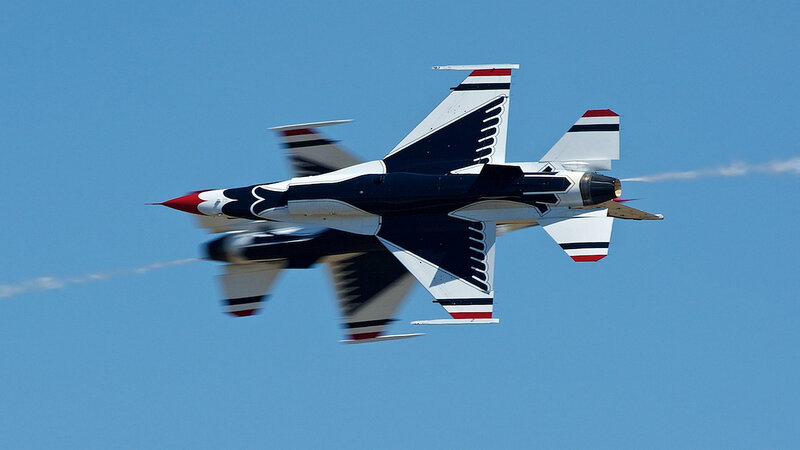 Thunderbirds Jet in Flight — Blue