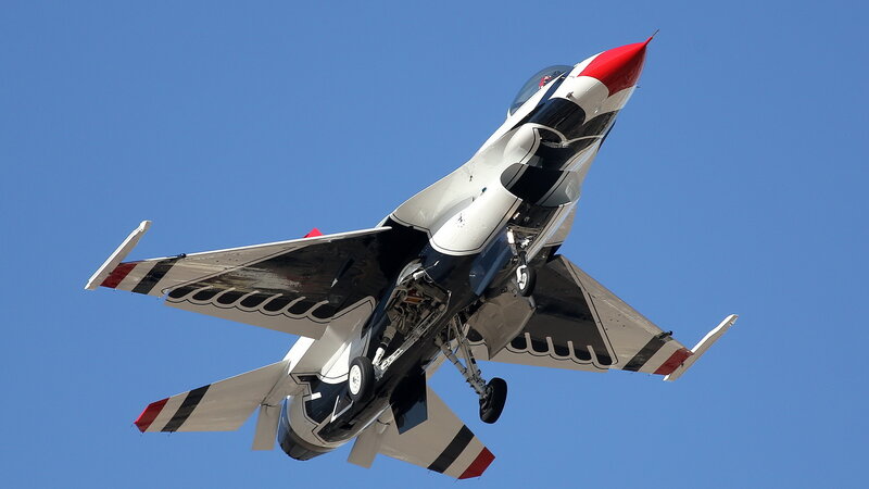 Thunderbirds jet in flight