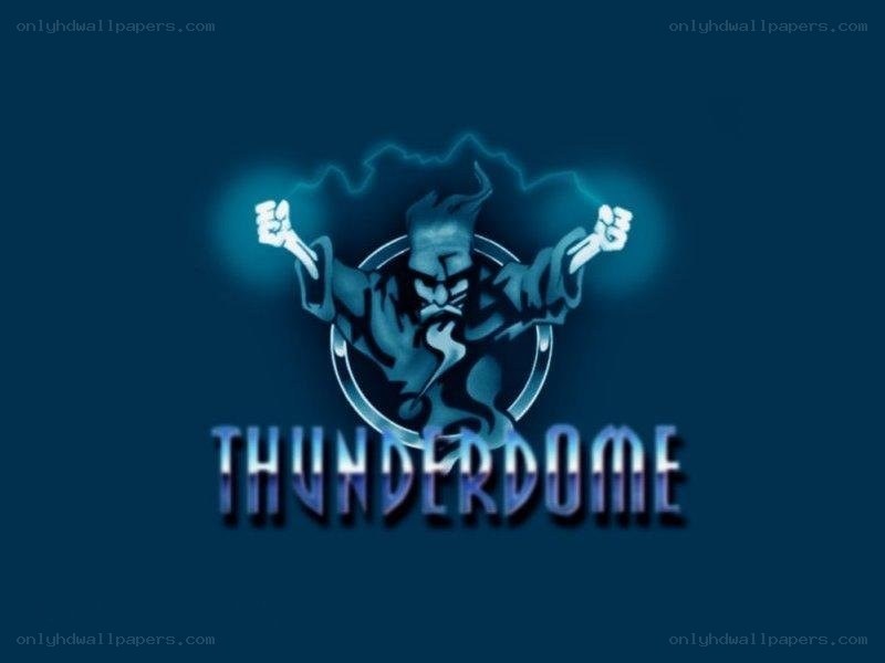 Thunderdome logo with character