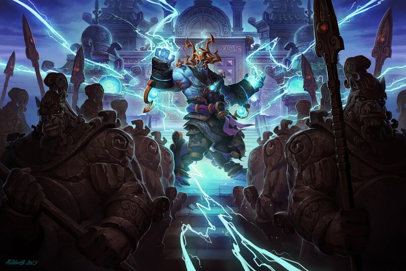 Thunderous warrior in ancient temple