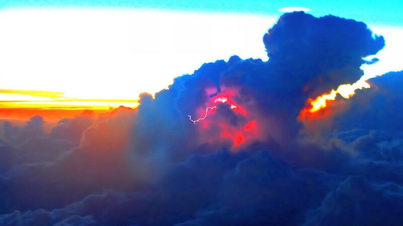 Thunderstorm at sunset