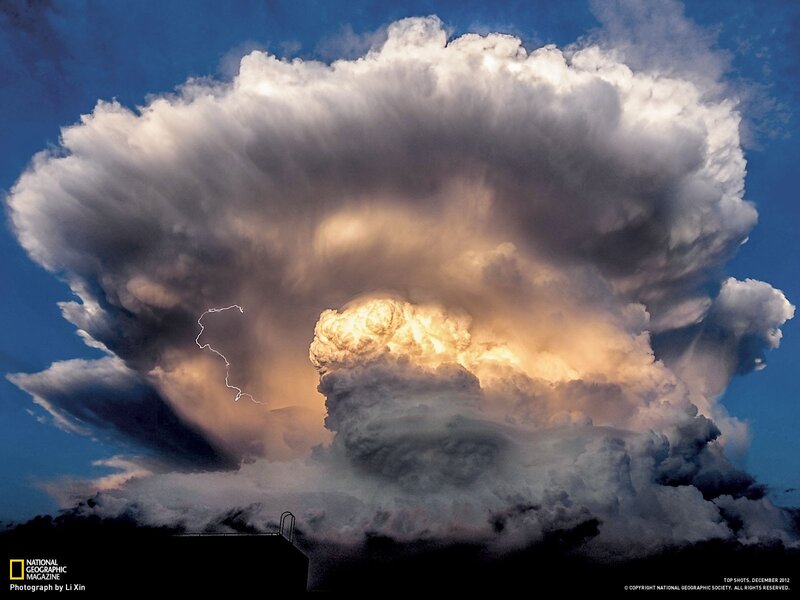 Thunderstorm Cloud — Blue, Dramatic, Night, Photograph