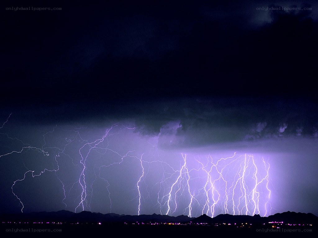 Thunderstorm over a city