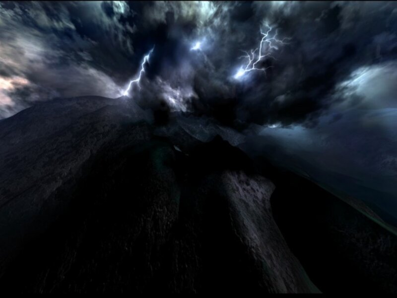 Thunderstorm over a mountain