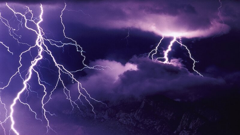 Thunderstorm over mountains