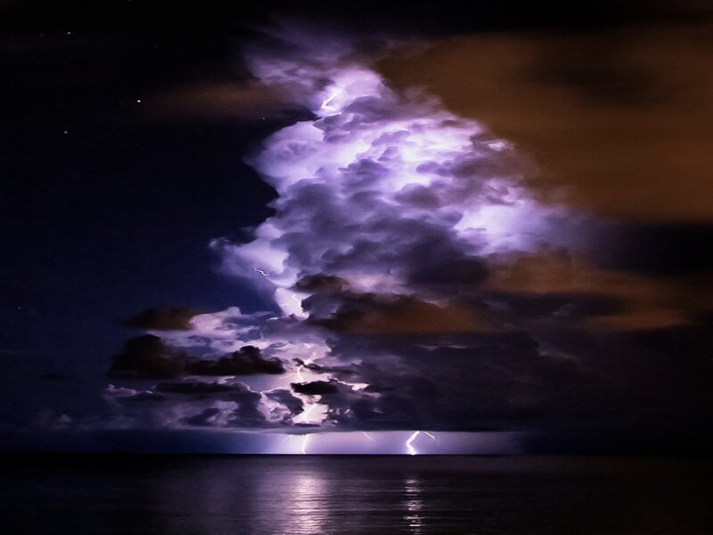 Thunderstorm over Ocean — Purple