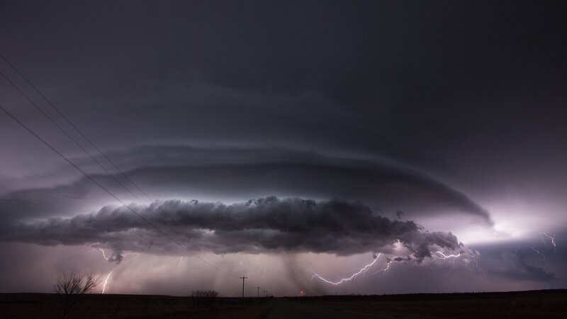 Thunderstorm over open plains