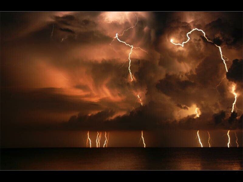 Thunderstorm over the ocean