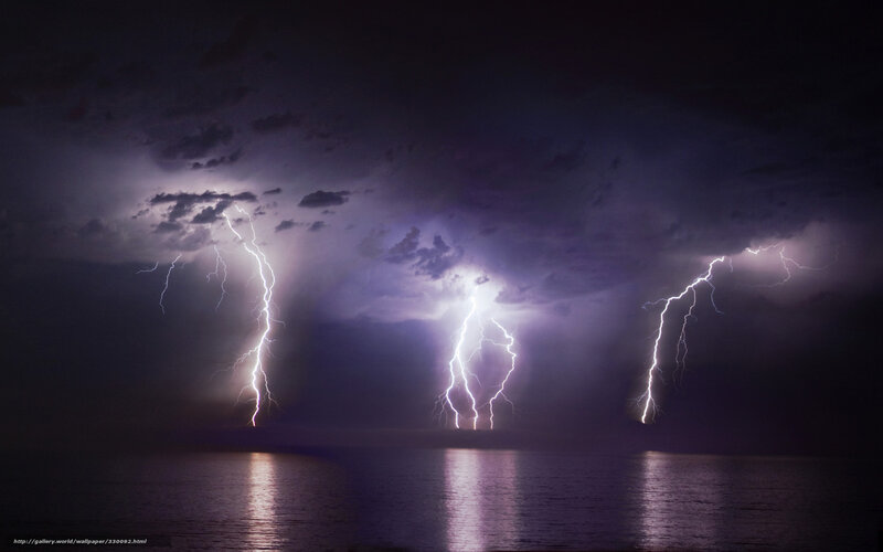Thunderstorm over the ocean
