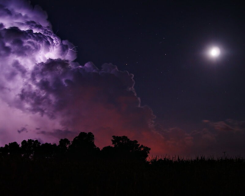 Thunderstorm under moonlight