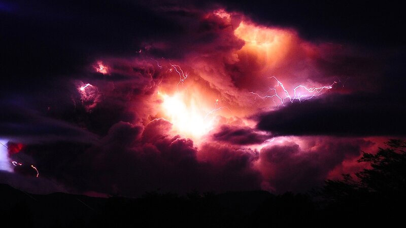 Thunderstorm with lightning