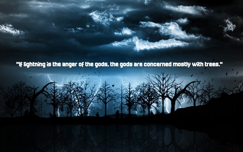 Thunderstorm with quote