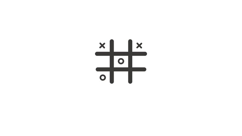 Tic-tac-toe Game — Black, Neutral, Vector Art