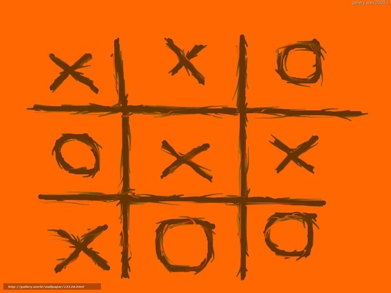 Tic-tac-toe game on orange