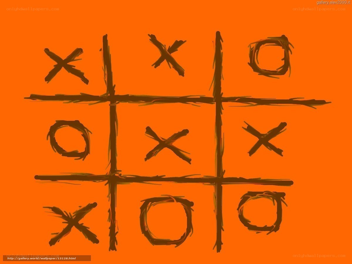 Tic-tac-toe game on orange