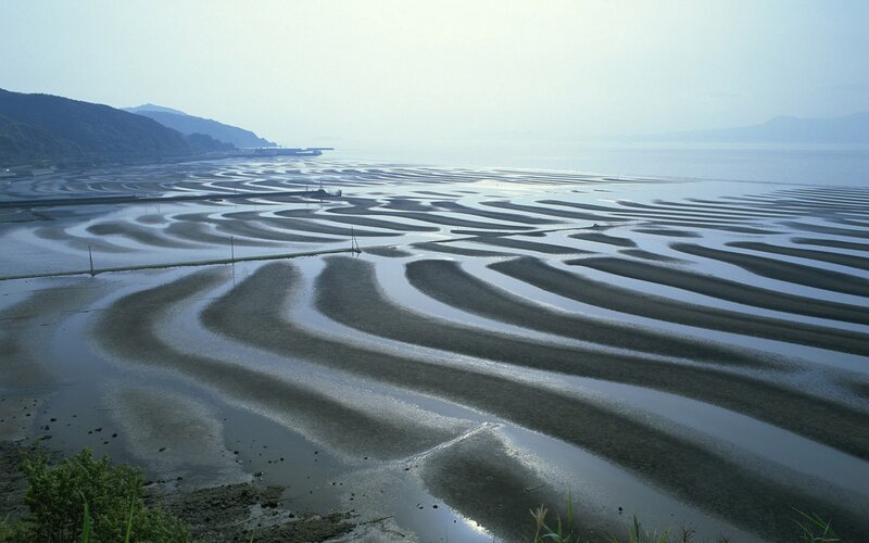 Tidal Flats at Low Tide — Blue, Serene